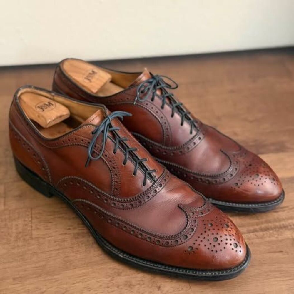 Vintage FootJoy Men’s Brown Leather Wingtip Brogue Golf Shoes – Size 11